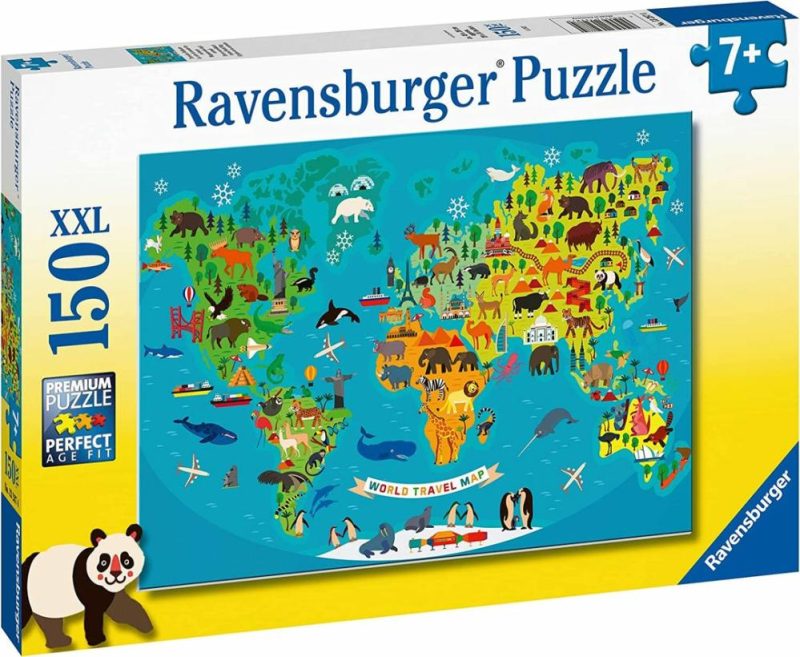 13287 Animal World Map Xxl 150Pc  |  Puzzles Puzzles Puzzles