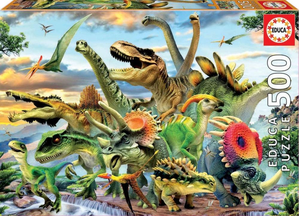 17961 500 Dinosaur Puzzle, Multi-Colour  |  Puzzles Puzzles Puzzles