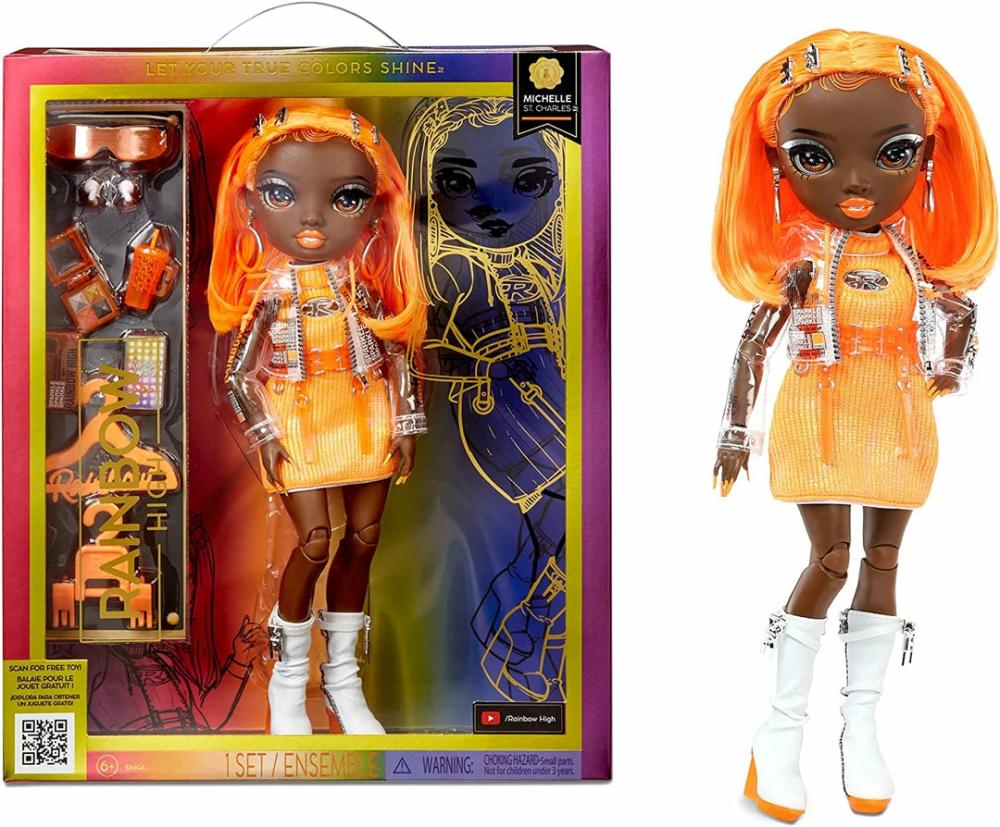 Fashion Doll – Michelle St.Charles – Orange Doll – Fashionable Outfit & 10+ Colourful Play Accessories  |  Dolls & Accessories Dolls & Accessories Dolls & Accessories