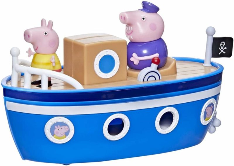 Grandpa Pig’s Cabin Boat Preschool Toy: 1 Figure, Removable Deck, Roll  |  Play Figures & Vehicles Play Figures & Vehicles Play Figures & Vehicles