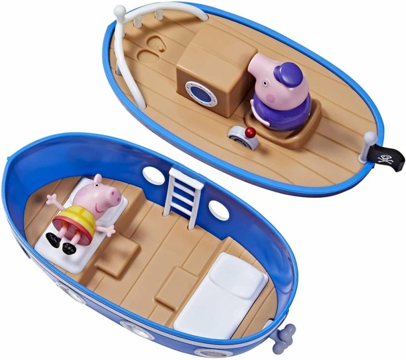 Grandpa Pig’s Cabin Boat Preschool Toy: 1 Figure, Removable Deck, Roll  |  Play Figures & Vehicles Play Figures & Vehicles Play Figures & Vehicles