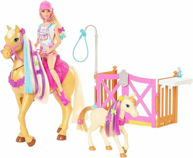 Groom ‘N Care Horses Playset With  Doll (Blonde 11.5-In), 2 Horses & 20+ Grooming And Hairstyling Accessories  |  Dolls & Accessories Dolls & Accessories Dolls & Accessories