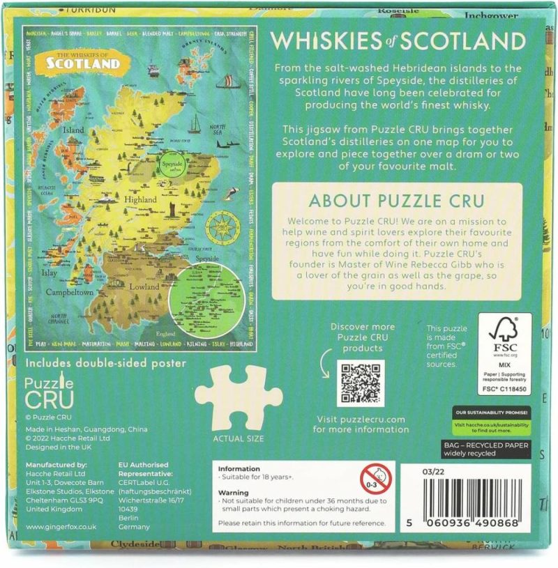 Whiskies Of Scotland 500 Piecejigsaw Puzzle  |  Puzzles Puzzles Puzzles