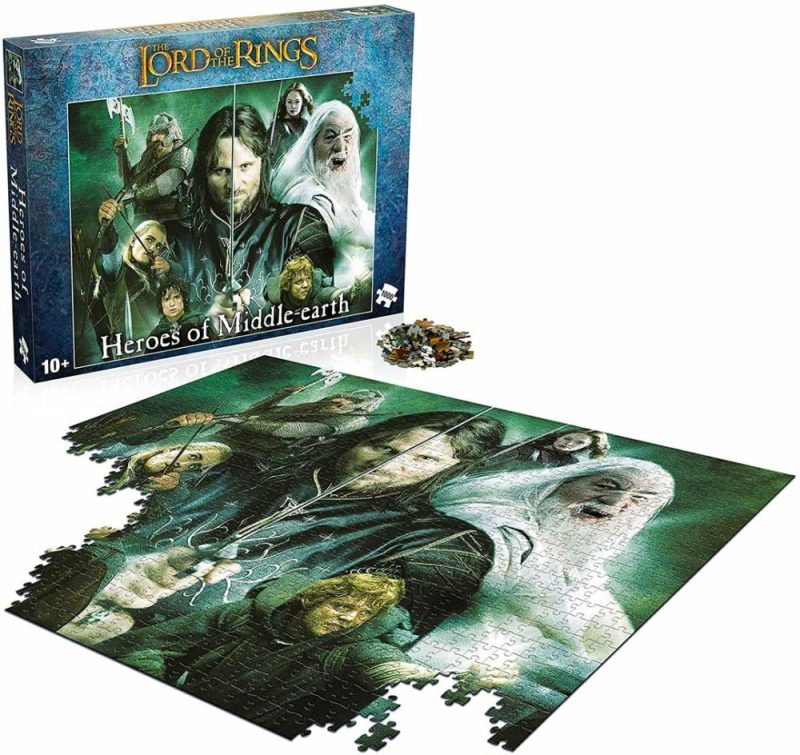 Wm01342-Ml1-6 Lord Of The Rings Heroes Of Middle Earth 1000 Piece Jigsaw Game  |  Puzzles Puzzles Puzzles