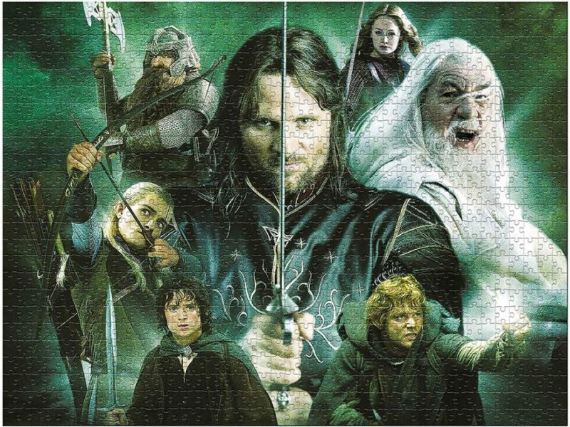 Wm01342-Ml1-6 Lord Of The Rings Heroes Of Middle Earth 1000 Piece Jigsaw Game  |  Puzzles Puzzles Puzzles